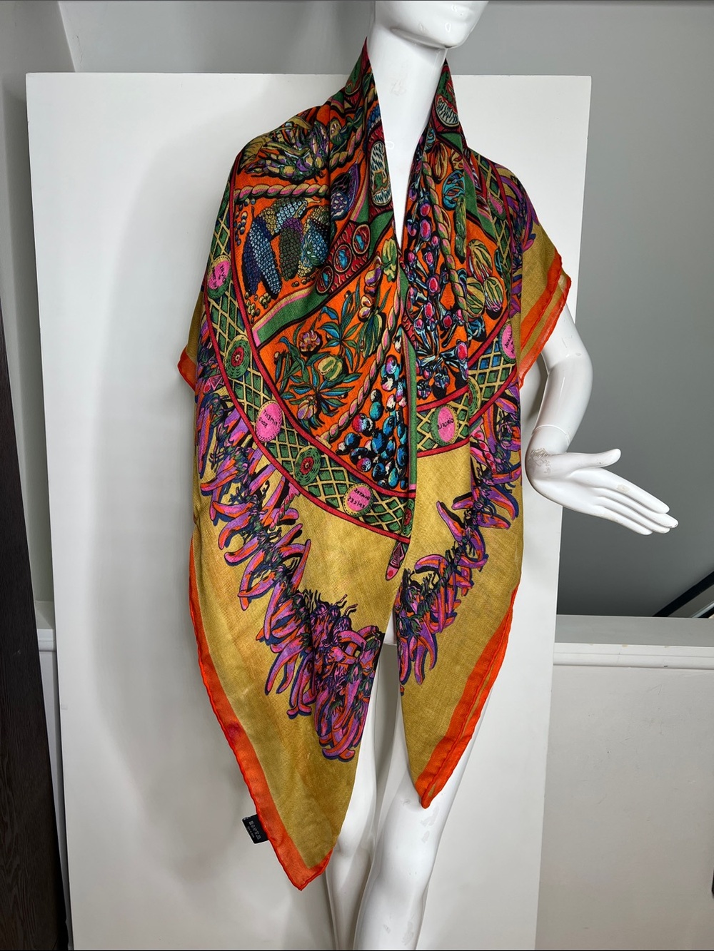 53” x 50” Large Hand Stiched Edges Shawl Wrap Scarf